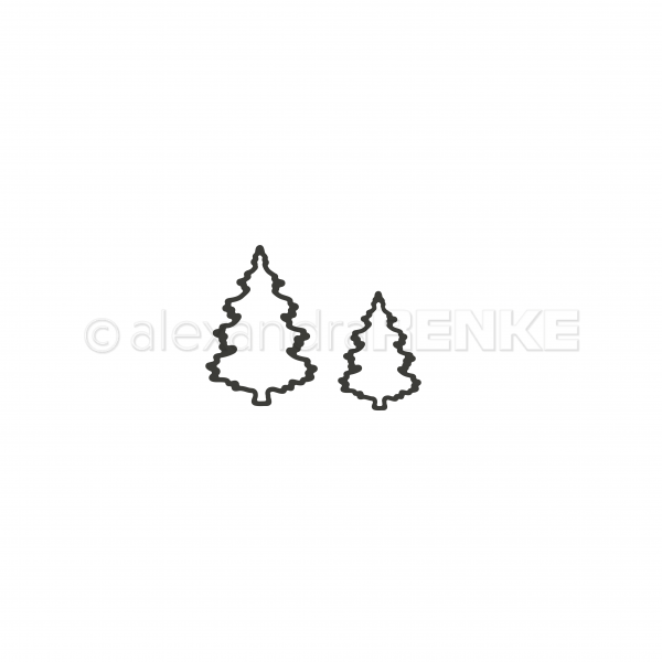 D-AR-W0102 Alexandra Renke die Firs Outline Small juletræer grantræer