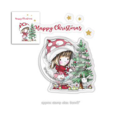 PD7961 Polkadoodles clearstamp O Christmas Tree juletræ nissepige merry christmas
