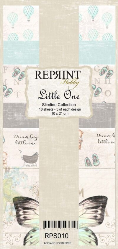 RPS010 Reprint Paperpad Little One Slimline-Slimcard babysko sommerfugl papir karton lufballoner