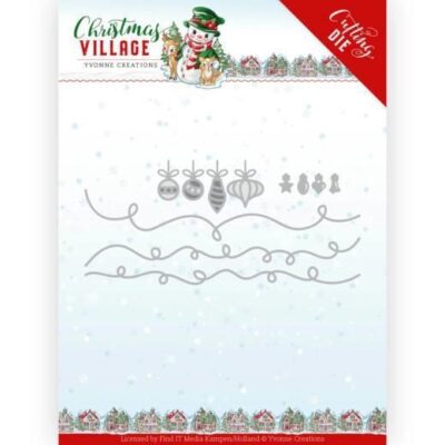 YCD10212 Yvonne Design die Christmas Lights julelys ornamenter baubles julekugler