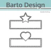 135015 Barto Design die Star & Heart Banners banner hjerter stjerner bølgekant tungekant prikket kant