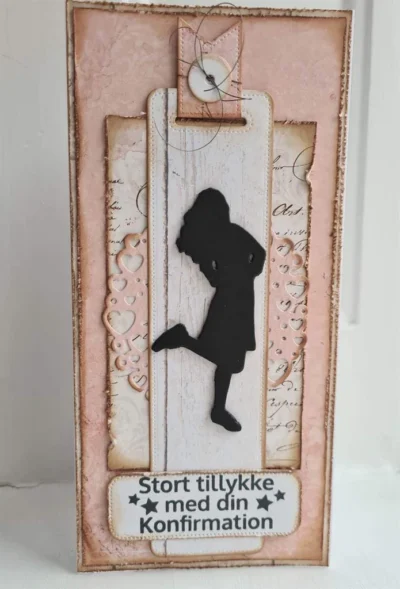 131535 Barto Design clearstamp Danske Tekster stort tillykke med din konfirmation konfirmand 135020 Barto Design die Girl pige konfirmation konfirmand