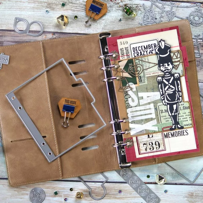 1810 Elizabeth Craft Designs dies Planner Essentials 35 Holiday Tab Pages junk bullet journaling cutting die julepynt xmas