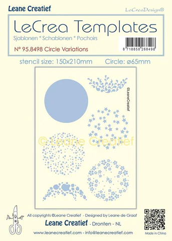 95.8498 Leane Creatief stencil Circle Variations cirkel stjerner bobler blomster