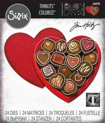 666290 Sizzix Tim Holtz die True Love Colorize hjerteæske chokoladeæske chokolader valentines day dag