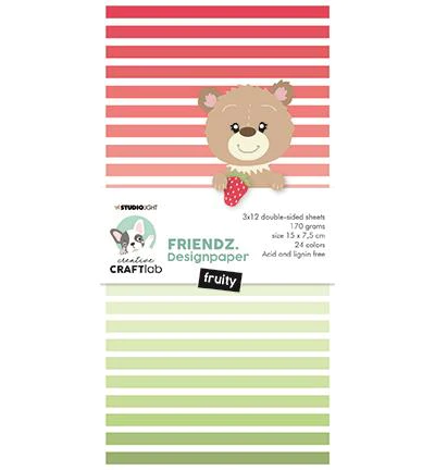 CCL-FR-PP80 Studio Light Paper pad Fruity friendz karton papir røde grønne nuancer