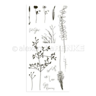 CS-XX-AR-FL0009 Alexandra Renke clear stamps Grasses - with Love eucalyptus eukalyptis træer lavendel viel glück valmuer