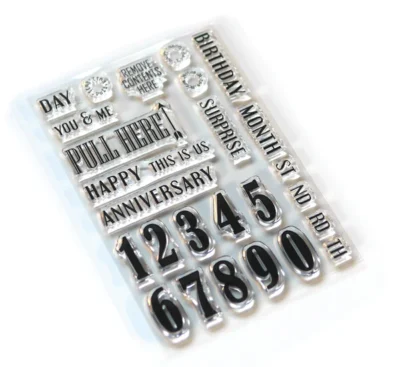 CS160 Elizabeth Craft Designs clearstamp Pieces of Life - Numbers & More stempel stempler tal pull here happy anniversary