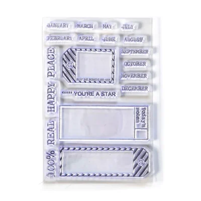 CS176 Elizabeth Craft Designs clearstamp Sidekick Stamps 1 stempel stempler months måneder tags