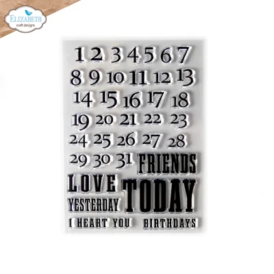 CS251 Elizabeth Craft Designs clearstamp Calendar Numbers stempler stempel kalender i heart you