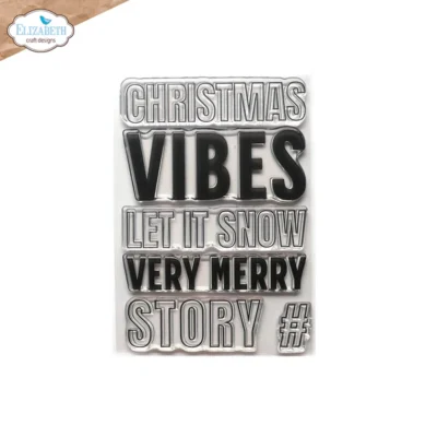 CS272 Elizabeth Craft Designs clearstamp Christmas Vibes stempel stempler juletekster very merry let it snow