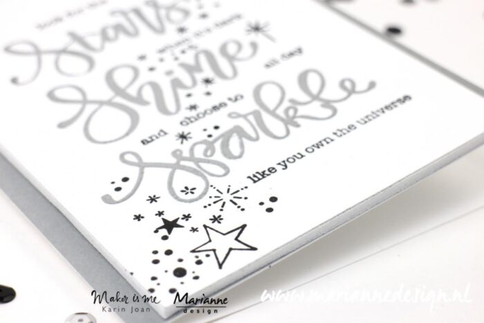 KJ1704 Marianne Design clearstamp Sparkle and Shine shine bright like a diamond diamant glitter glimmer stempel stempler diamond stjerner stars twinkle twinkle