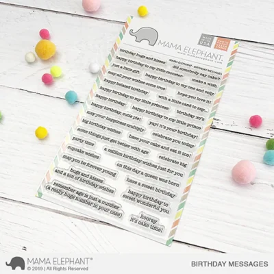 Mama Elephant clearstamp Birthday Messages