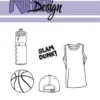 NHHC201 NHH Design clearstamp Basketball stempel stempler kasket tshirt slam dunk drikkedunk vandflaske
