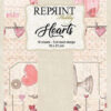 RPS049 Reprint Paperpack Hearts hjerter champagneglas valentines day love muffins cupcakes papir karton slimcard slimline
