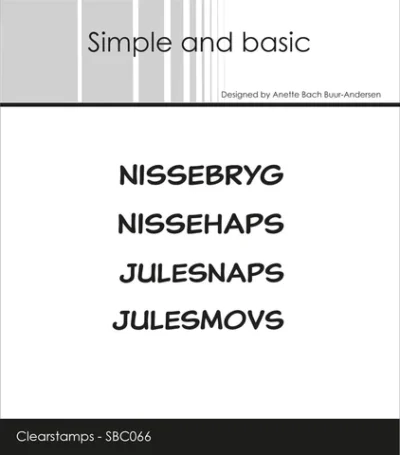 SBC066 Simple and Basic clearstamp Dansk Tekst nissebryg nisseøl nissehaps julesnaps julesmovs