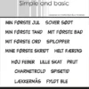 SBC104 Simple and Basic clearstamp Danske Tekster stempler stempel min første jul lækkermås spisetid lille skat tekster