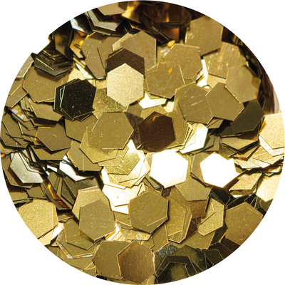 284N Nuvo Pure Sheen Confetti Golden Years pailletter holografisk guld gyldne shaker fyld sekskanter stjerner firkanter cirkler