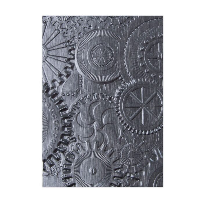 662715 Sizzix Tim Holtz embossing folder Mechanics gears tandhjul prægemønster urværk