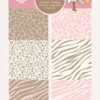 BLP220 By Lene Paperpad Wild Baby Rosa 10x21 papir karton blok dyreprint tigerstriber leopard giraf