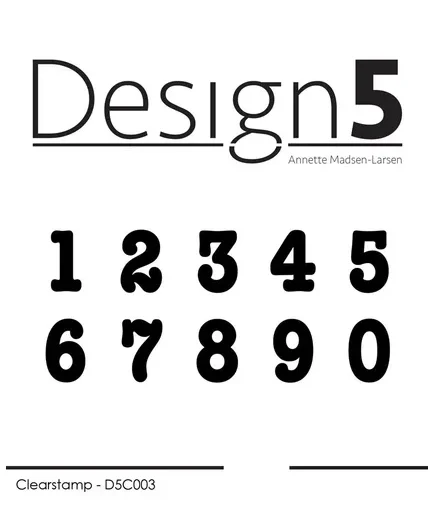 D5C003 Design5 clearstamp Numbers stempel stempler talrækken nummer numre