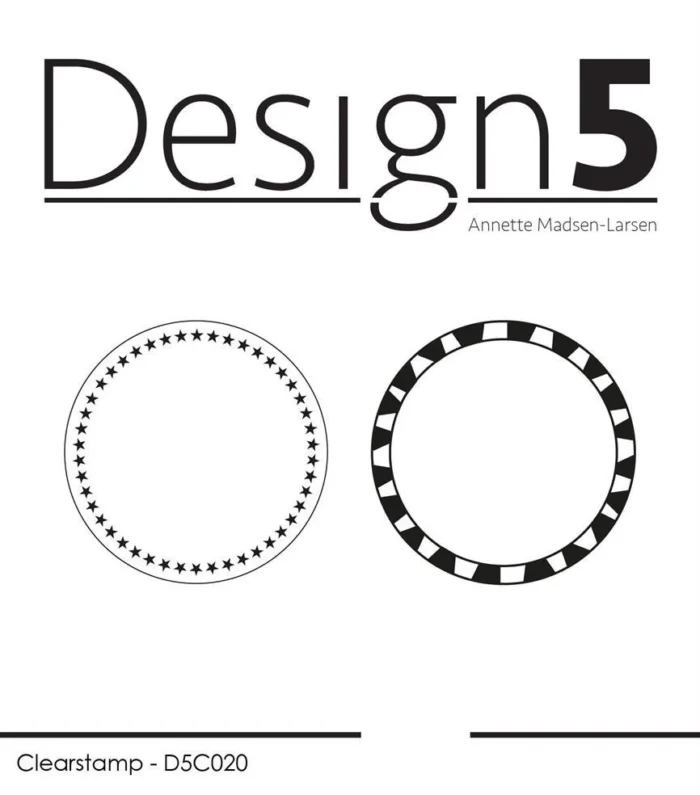 D5C020 Design5 clearstamp Circles - Pattern stempel stempler cirkler med mønster stjerner
