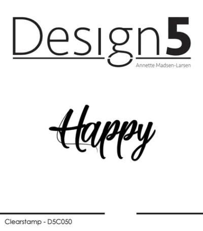 D5C050 Design5 clearstamp Happy stempel stempler tekster glad