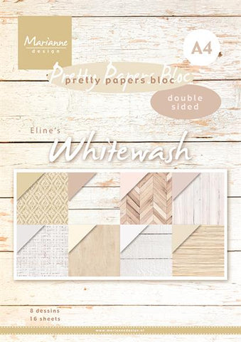 PB7066 Marianne Design paperpad Eline's Whitewash sildeben strand træstruktur
