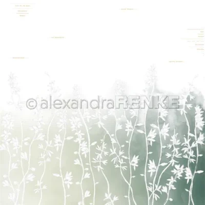 10.3011 Alexandra Renke Design Paper Forsythia on Gradient Green grønt karton papir blomster