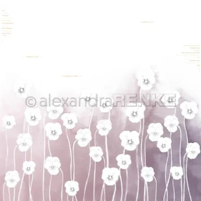 10.3012 Alexandra Renke Design Paper Pansies on Gradient Violet karton papir lilla stedmoderblomster stedmorblomster