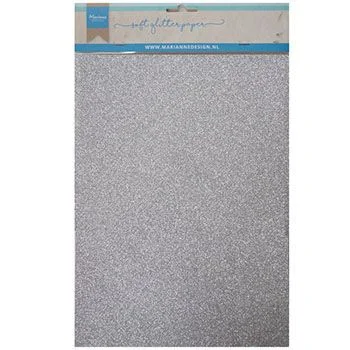 CA3122 Marianne Design Glitter Paper Silver glimmer papir karton