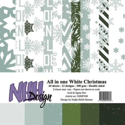 NHHP308 NHH Design paperpad White Christmas jule karton papir blok