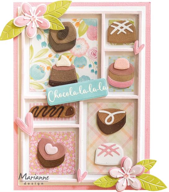 PA4171 Marianne design dies Chocolate Box COL1528 COL1367 chokoladeæske gave pakker chokolade