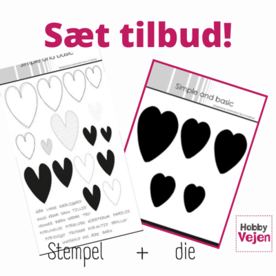 SBC041 SBD053 Simple and Basic sæt Sketch Hearts stempel stempler hjerter tekster