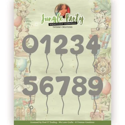 YCD10304 Yvonne Design die Jungle Numbers cutting die balloon ballon tal fødselsdag