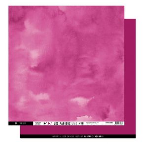 Papier uni Florilèges Design n°46 ROSE FRAMBOISE FDPU122006 pink rød nr. 46