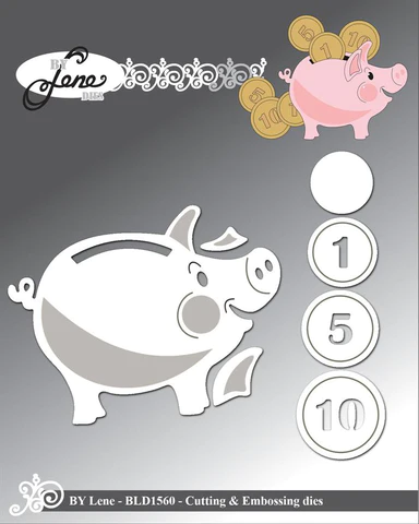 BLD1560 BY Lene die Piggy Bank cutting die sparegris mønter
