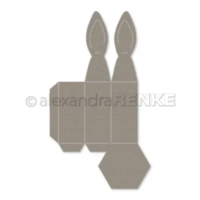 D-AR-3D0067 Alexandra Renke die Box with Rabbit Ears cutting die æske med kaninører hareører påskehare
