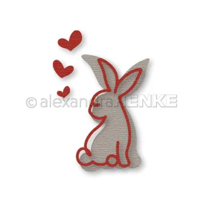 D-AR-Ti0096 Alexandra Renke die Artist Rabbit 5 cutting die kaniner påskeharer hjerter