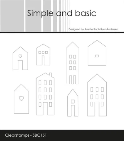 SBC151 Simple and Basic clearstamp Town Houses stempel stempler huse