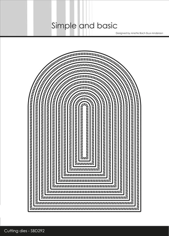 SBD292 Simple and Basic die Double Pierced A6 Arches cutting die bue