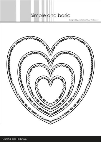 SBD295 Simple and Basic die Circle Edges - Hearts hjerter rammer baser prikker huller