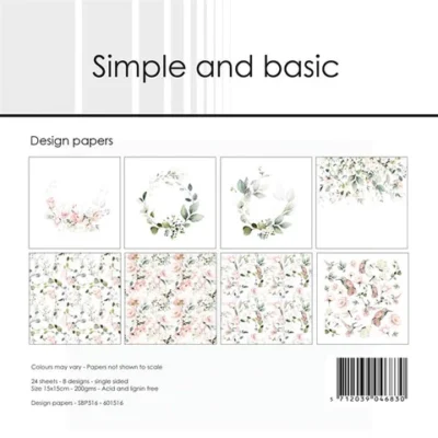 SBP516 Simple and Basic Design Papers Soft Spring blomster kranse karton papir blade vandfarve watercolour watercolor