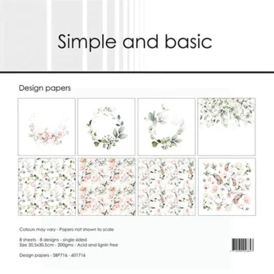 SBP716 Simple and Basic Design Papers Soft Spring n papir blade vandfarve watercolour watercolor