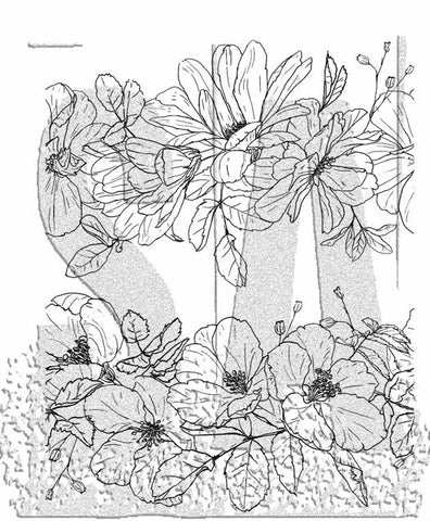 TH-CMS460 SA - Tim Holtz Cling Stamp Floral Trims stempel stempler blomster