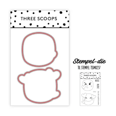 TSCD0213 Three Scoops die Smileys - #LOVE emoji smiley hjerter kærlighed