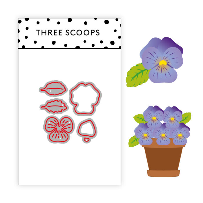 TSCD0239 Stedmoder Stedmoderblomster til potte Three Scoops Design Stempel