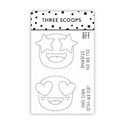 TSSM0239 Three Scoops stempel Smileys - BFF emoji hjerter stjerner