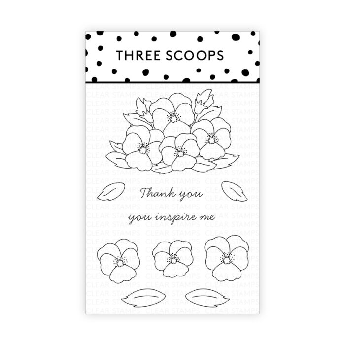 TSSM0252 Stedmoderblomster til potte Three Scoops Design Stempel