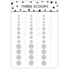 Three Scoops Enamel Dots Hvid/Grå klistermærker